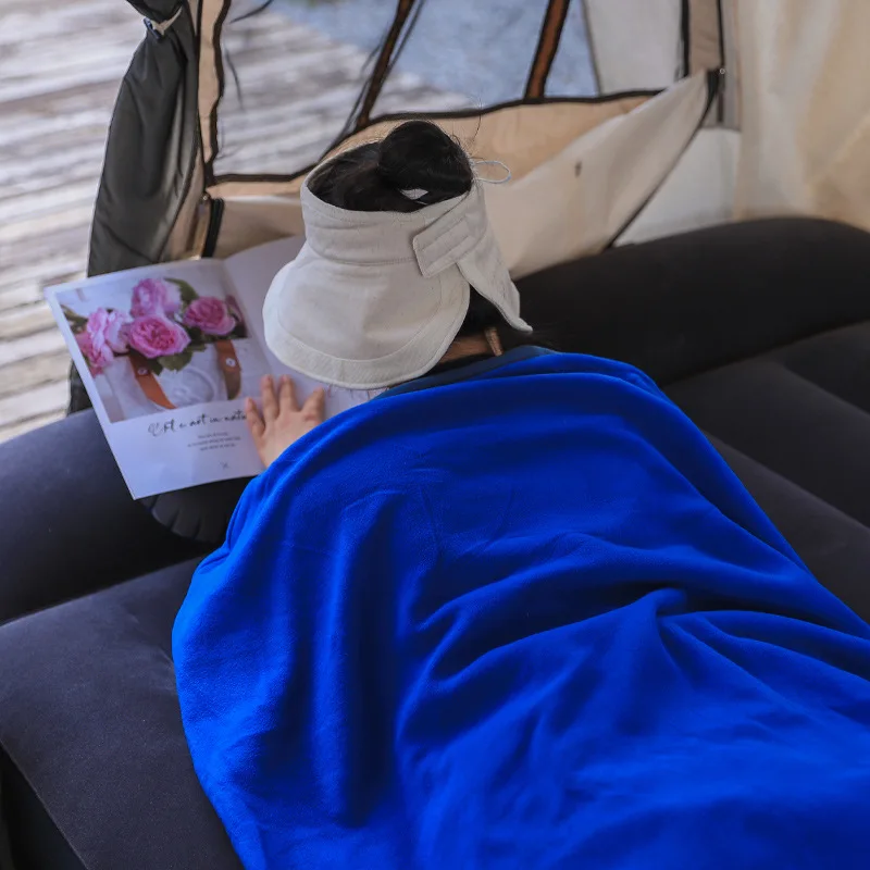 

Ultra-light Outdoor Envelope Double-Sided Fleece Sleeping Bag For Portable Camping Hiking Warm Blanket Travel Bag Liner