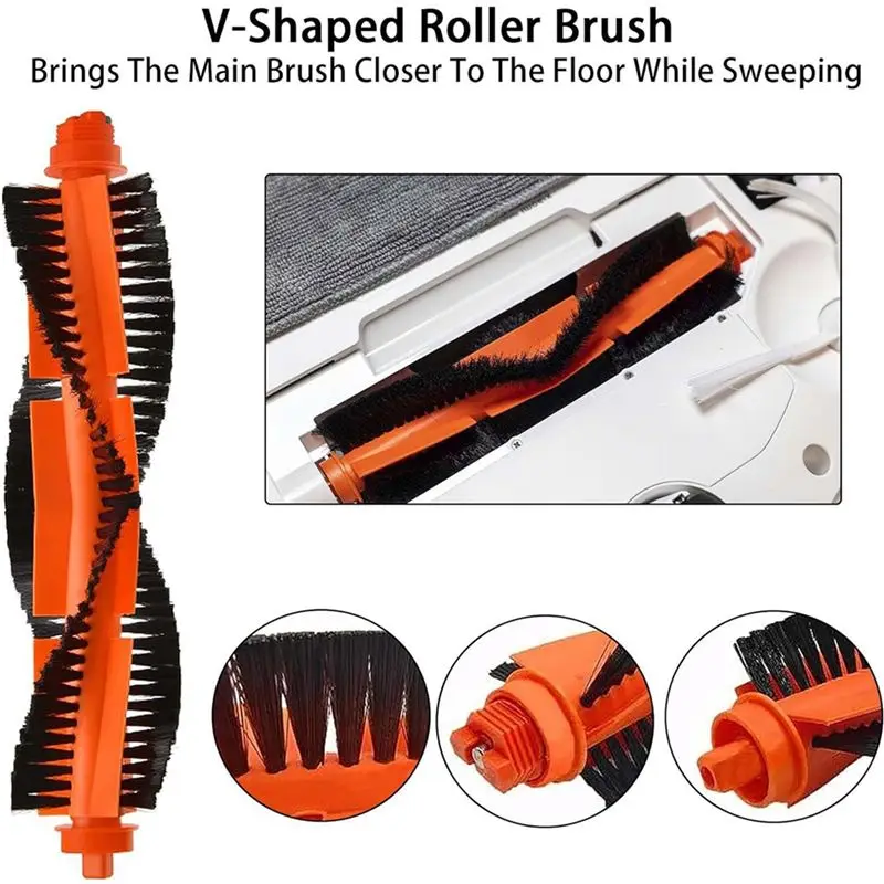 Комплект ABJN-2 для робота-пылесоса Mi Robot Vacuum Mop 2S  Mop Pro  Mop P  Robot S12  S10 EU  STYJ02YM: основная и боковые щетки, HEPA-фильтр, салфетка для влажной уборки (art.: 3920db2c63db2) - 3920db2c63db2