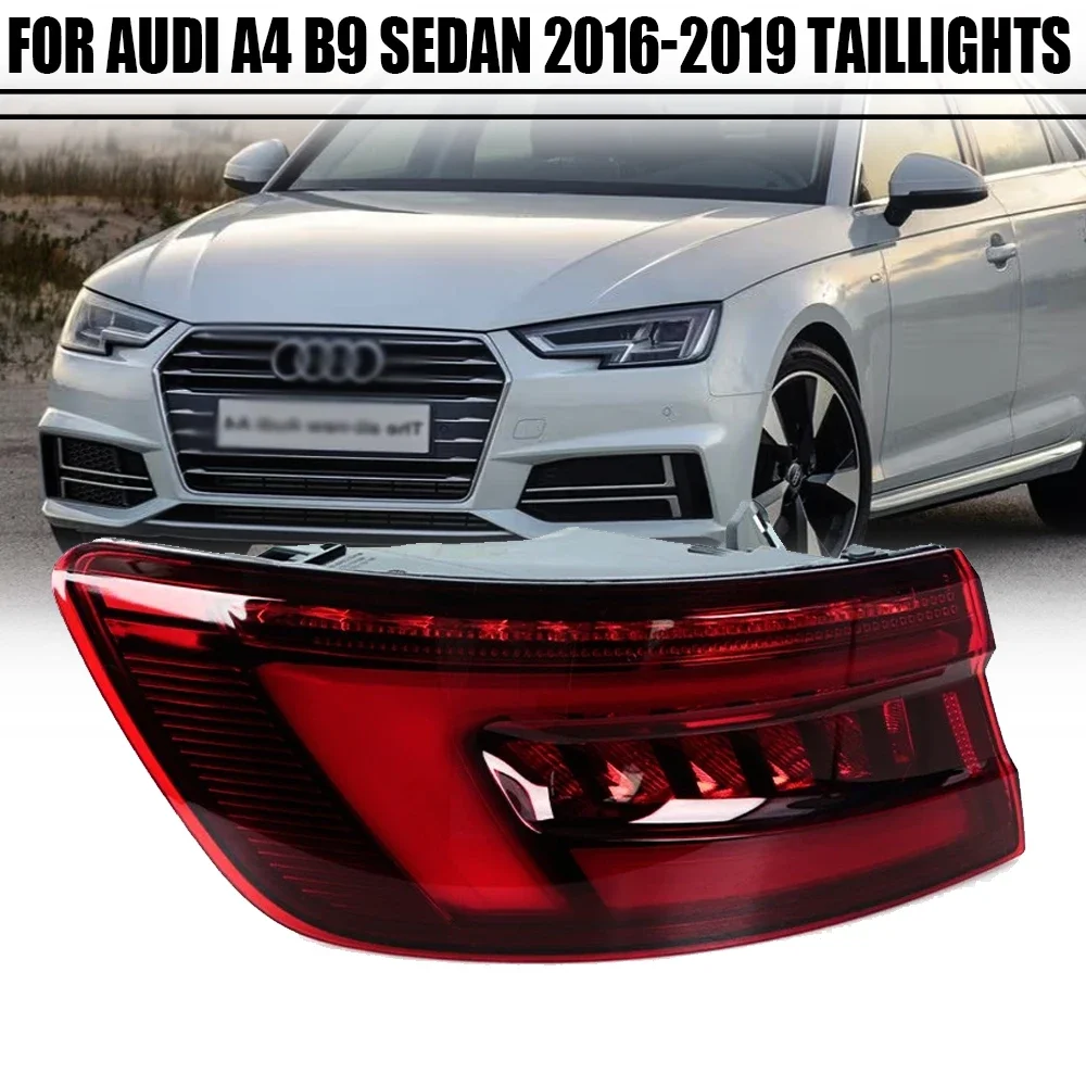 Фото Светодиодный задний фонарь для AUDI A4 B9 Sedan 2016 2017 2018 2019, сигнальная лампа стоп-сигнала, предупреждающий световой сигнал в бампере №3