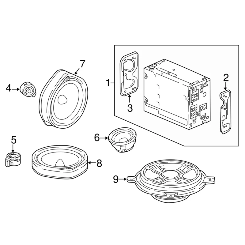 Дверной высокочастотный динамик в сборе для Honda Civic Accord 39120-SJC-A01