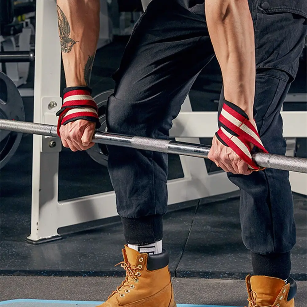 

men Pull-ups Horizontal Fitness Figure 8 Weight Lifting Straps DeadLift Strap Bodybuilding Equipment Gym Wrist Wraps