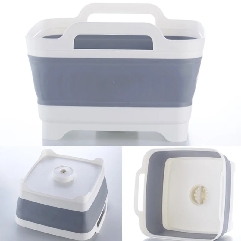 

Квадратная раковина для мытья фруктов и овощей, кухонная продукция, складные раковины, сливная корзина, портативные дорожные уличные раков...