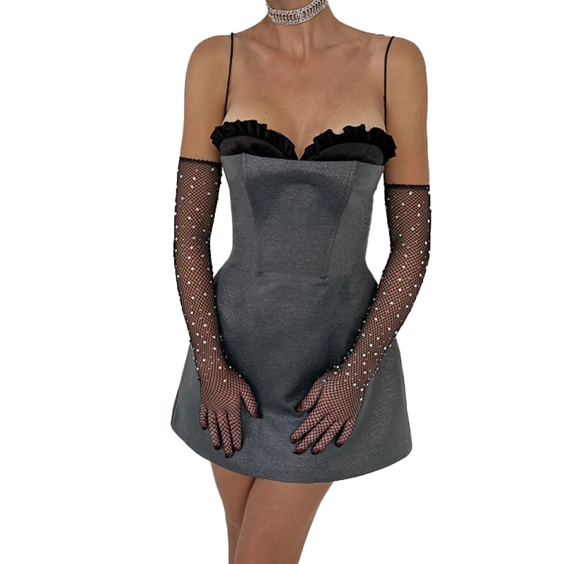 

Женское вечернее платье в стиле пэчворк, сексуальное мини-облегающее платье на бретельках, Клубные платья без рукавов с запахом, элегантная одежда, летняя мода