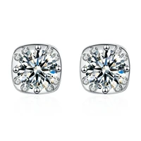 htotoh real 0 5 carat moissanite stud earrings for women solid 925 sterling silver solitaire round diamond earrings fine jewelry
