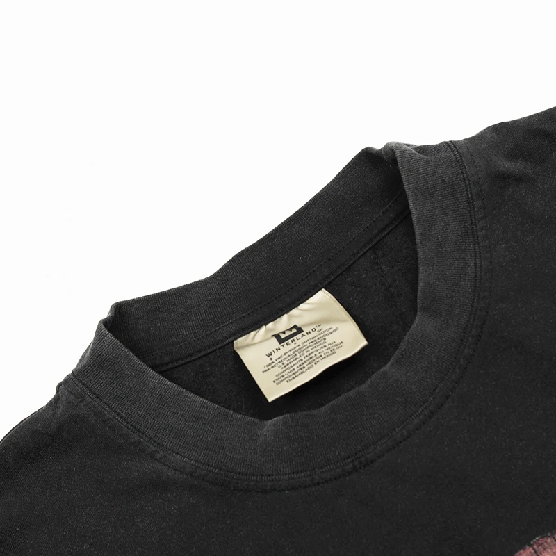 Потертая футболка Tupac с круглым вырезом и коротким рукавом High Street Trend мужская