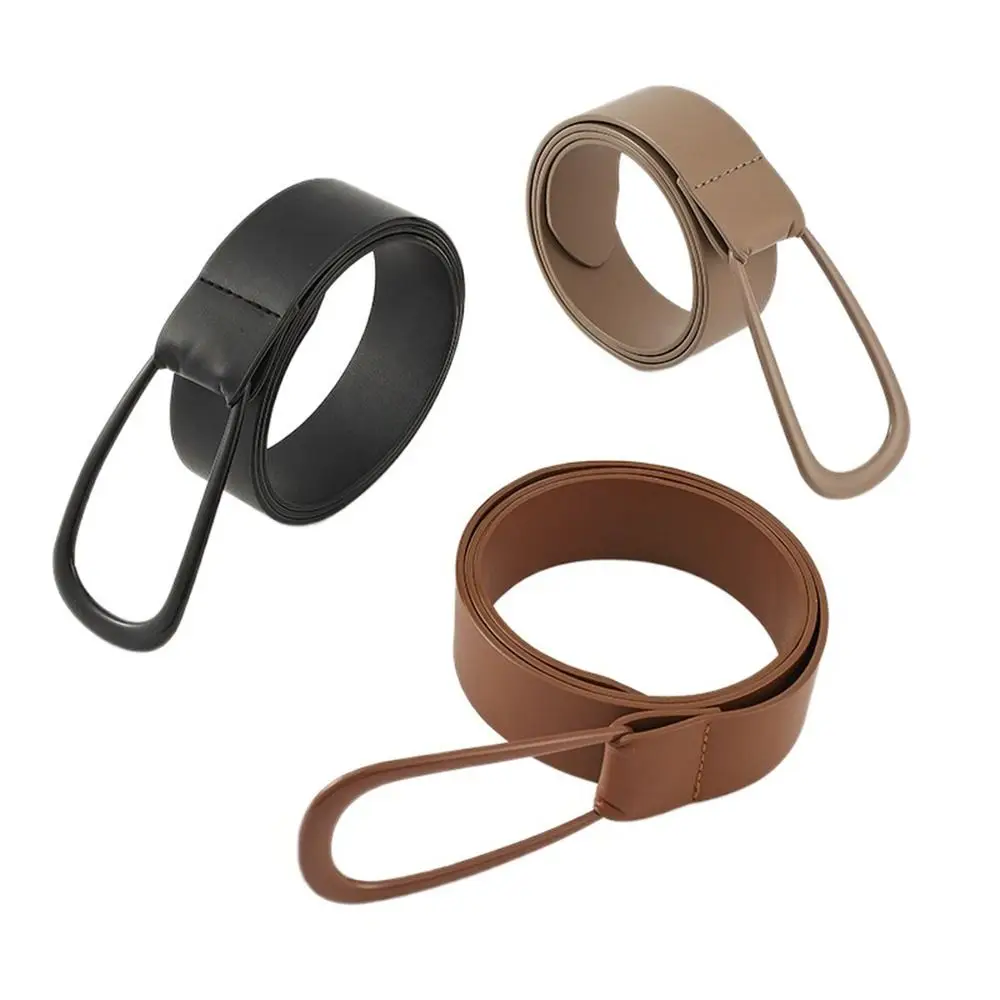 

Korean Style Retro PU Leather Waist Belt Women Waistband No Punching Solid Color Dress Belt Lady Clothing Accessories