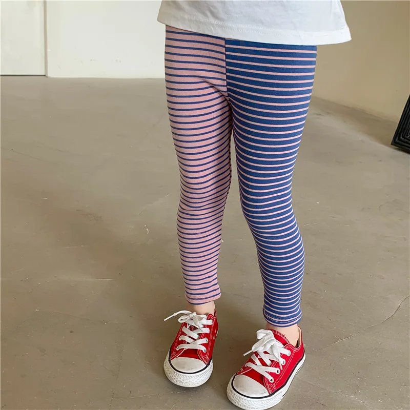 

Cute Spring Pants for Girl Leggings Striped Skinny Trousers Fashion Baby Girls Stretch Pants Kids Fall Clothes