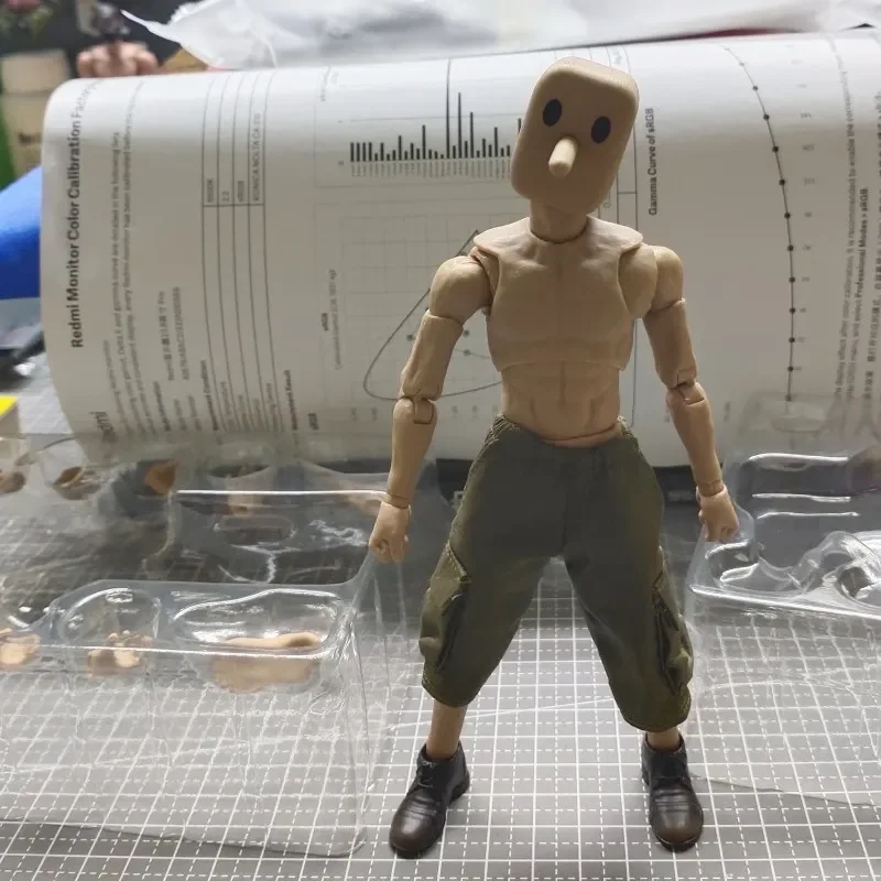 1/12 мужской солдат квадратная голова игрушка Notaman 16 5 см прочное мышечное тело с