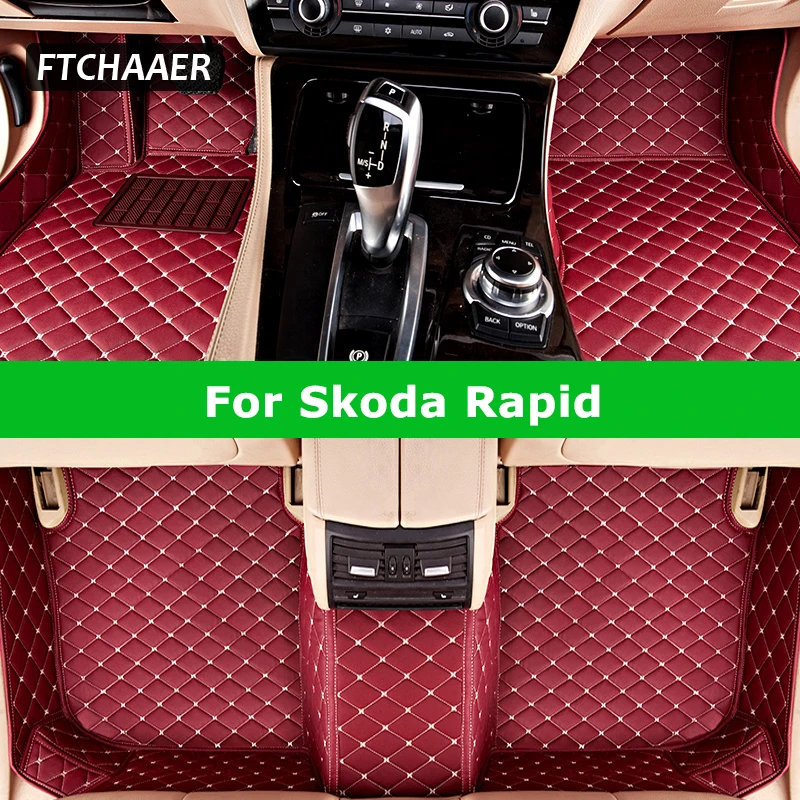 Фото FTCHAAER пользовательские автомобильные коврики для Skoda Rapid авто ковры аксессуары для ног Coche №1
