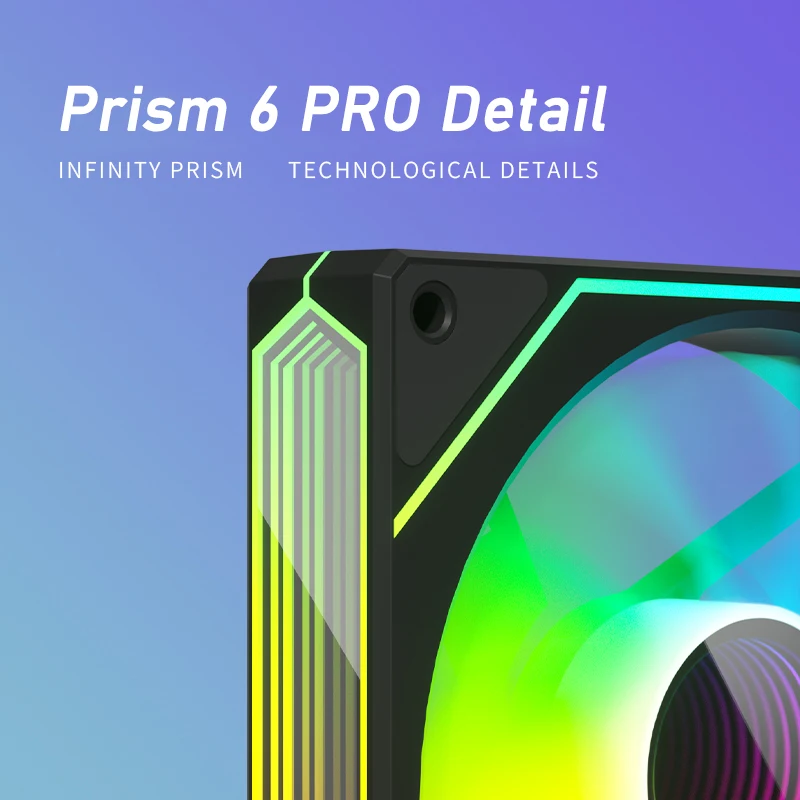 Вентилятор шасси компьютера Power Train Prism 6 PRO 12 см тихий охлаждающий вентилятор для