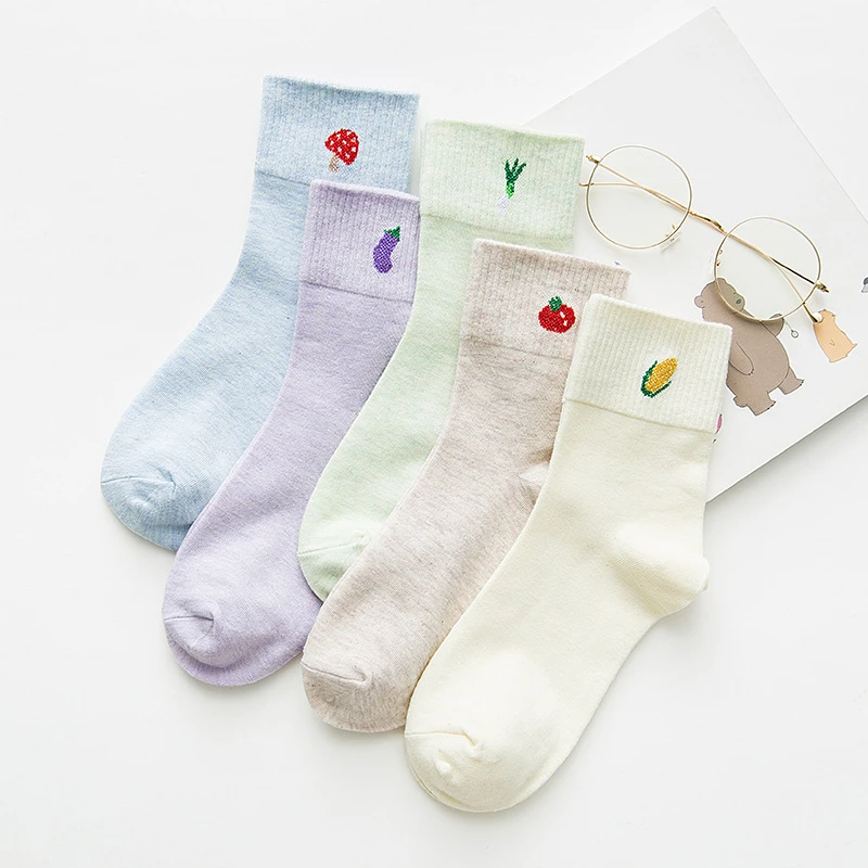 

Cute fruit vegetable patterned cotton socks warm soft women's socks Apple Strawberry Watermelon Peaches Banana Pineapple Sokken