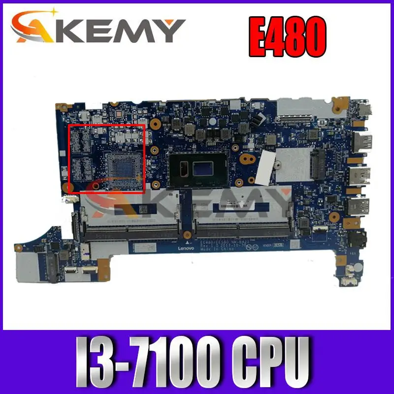 

genuine EE480 EE580 NM-B421 FOR Lenovo E480 LAPTOP MOTHERBOARD WITH I3-7100 CPU Test OK
