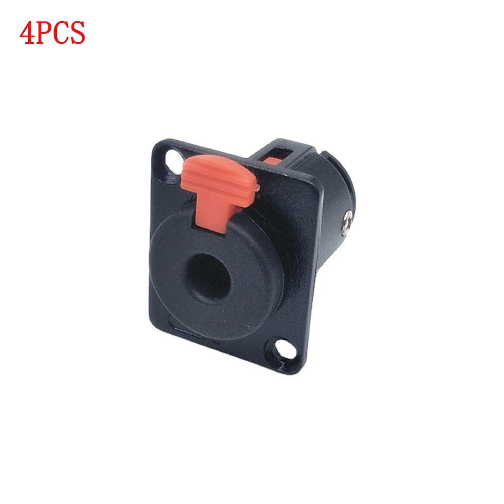 

4 Pcs 6.35mm 3 Pole Jack 1/4 inch Nickel Plated Stereo Female Socket 2-hole Panel Mount Audio Microphone Cable Terminal Plug