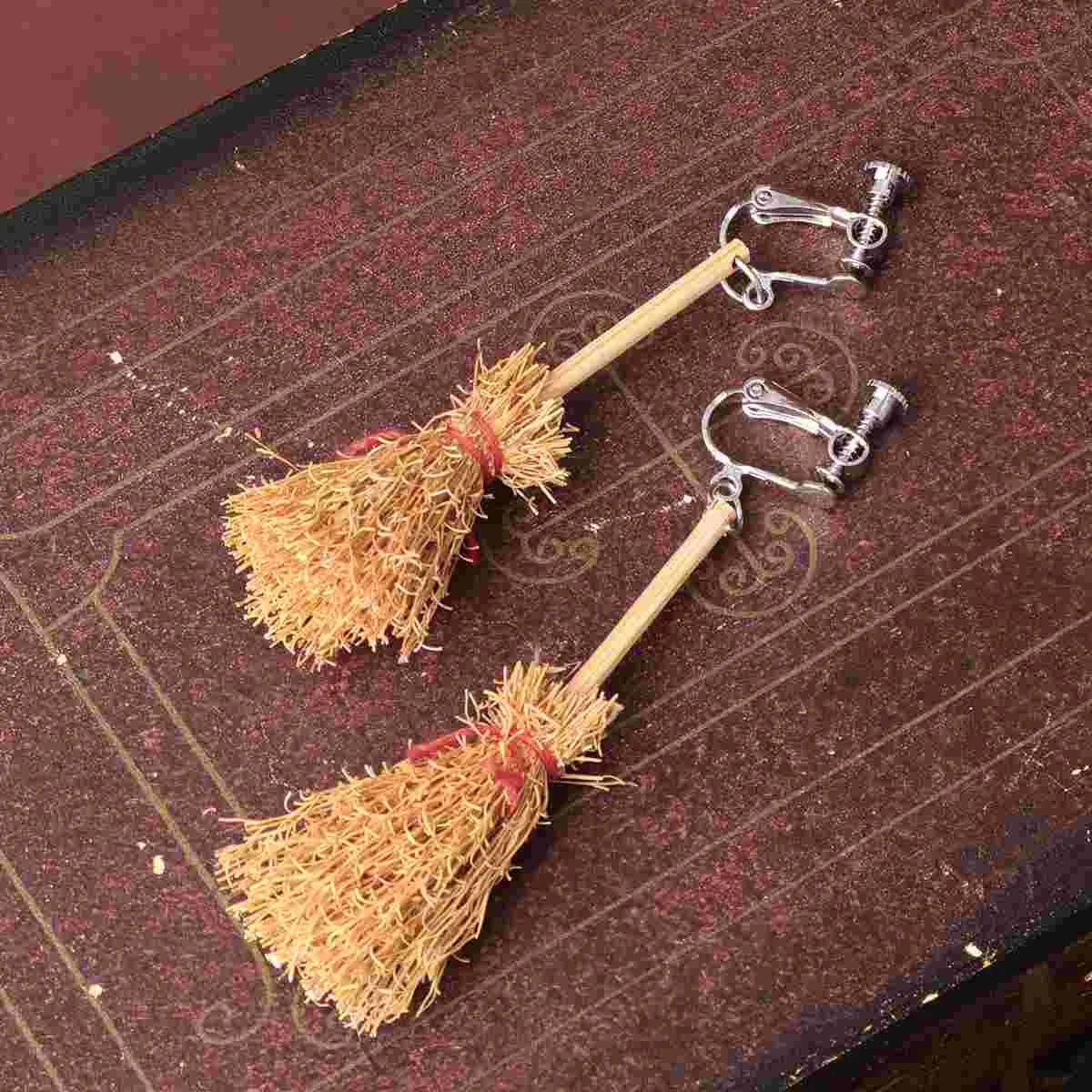 Серьги-капельки на Хэллоуин для плетения забавные бамбуковые деревянные крючки