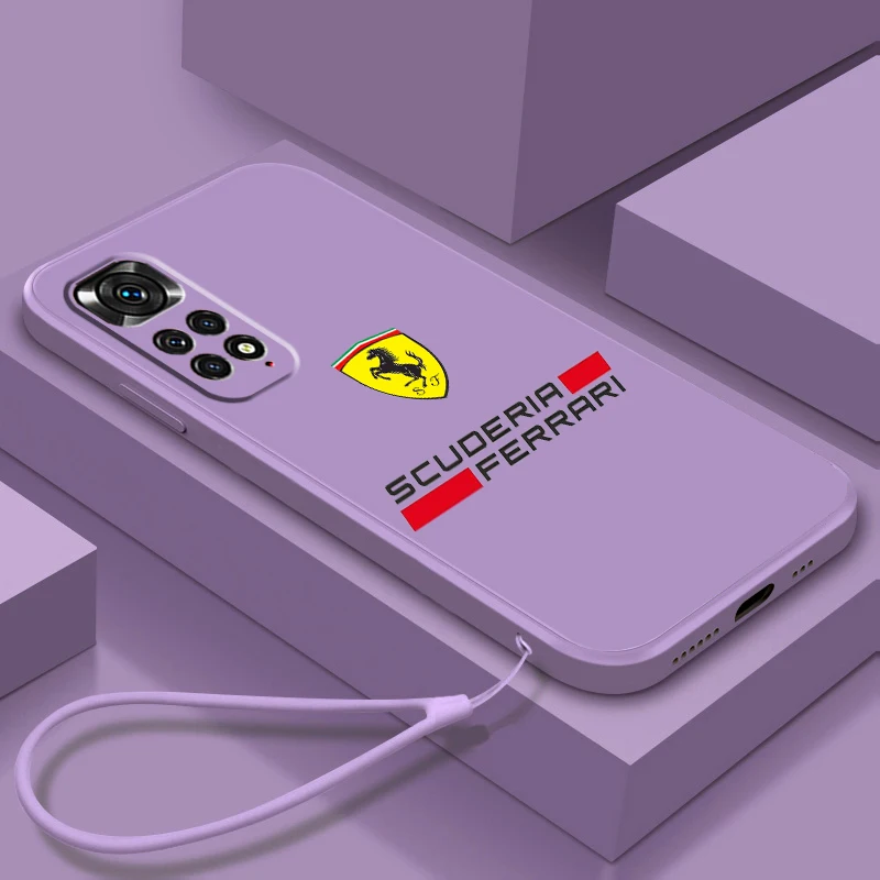 

Ferrari Cool Phone Case For Xiaomi Redmi Note 12 11T 11S 11E 10S 10T 10 9T Pro Plus Liquid Rope Funda Cover
