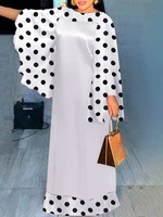 fashion vonda bohemian dress women polka dot printed robe sundress casual summer long sleeve dresses long party maxi vestidos