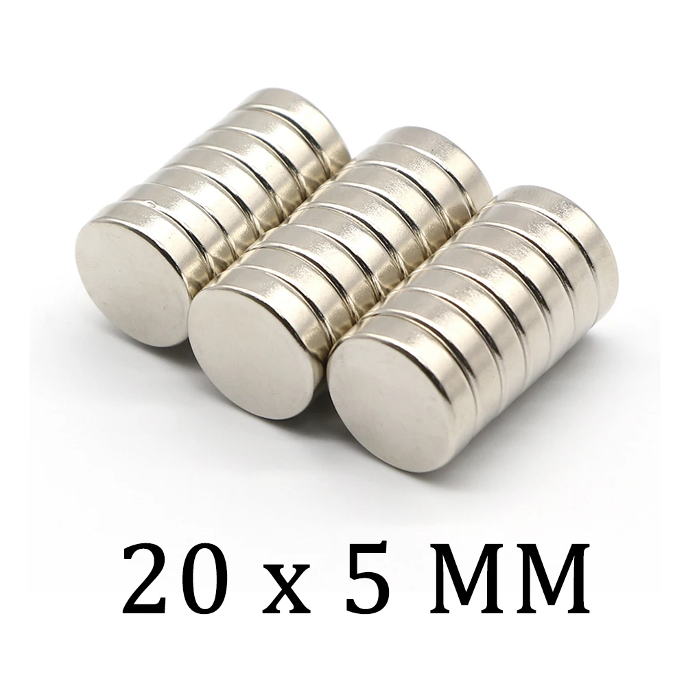 

2/5/8 Pcs 20x5mm NdFeB Magnet Super Strong Neodymium Magnet Round Rare Earth Magnet Permanent Disc Magnetic imanes