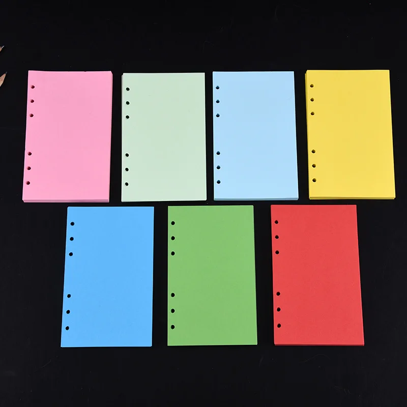

60Sheet A6 Red Pink Green Loose-leaf Colorful Refill Inner Page Line Blank Grid Inner Page Inside Paper Stationery