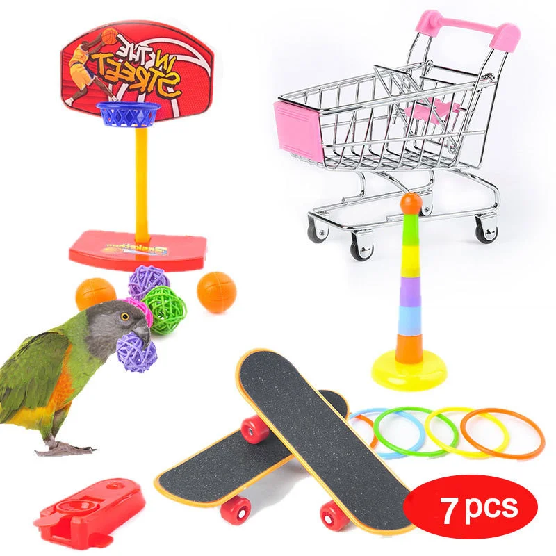 

Parrot training Toy Bird Parrot Toys Activity Pet Basketball Skateboard For Canaries Supplies for Bird Cage Parrot Skate Vogel