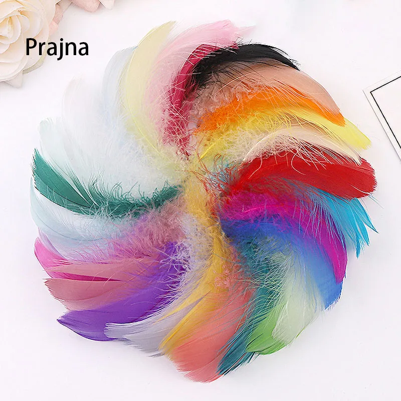 

100pcs Natural Goose Feather 5-8cm Colorful Goose Down Feather Child Gift DIY Handmade Festival Stage Wedding Dress Decoration