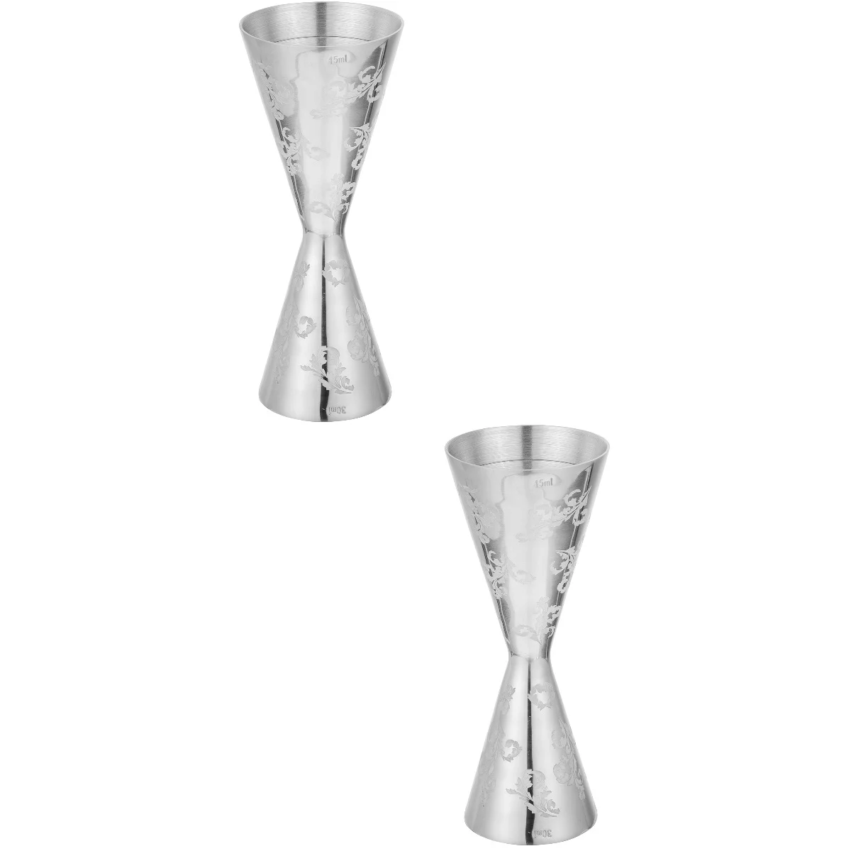 

2 Stainless Steel Bartending Ounce Cup Measuring Jigger (1oz/2oz)
