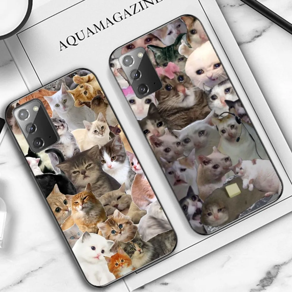 

Crying Cat Memes Phone Case For Samsung Note 8 9 10 20 pro plus lite M 10 11 20 30 21 31 51 A 21 22 42 02 03