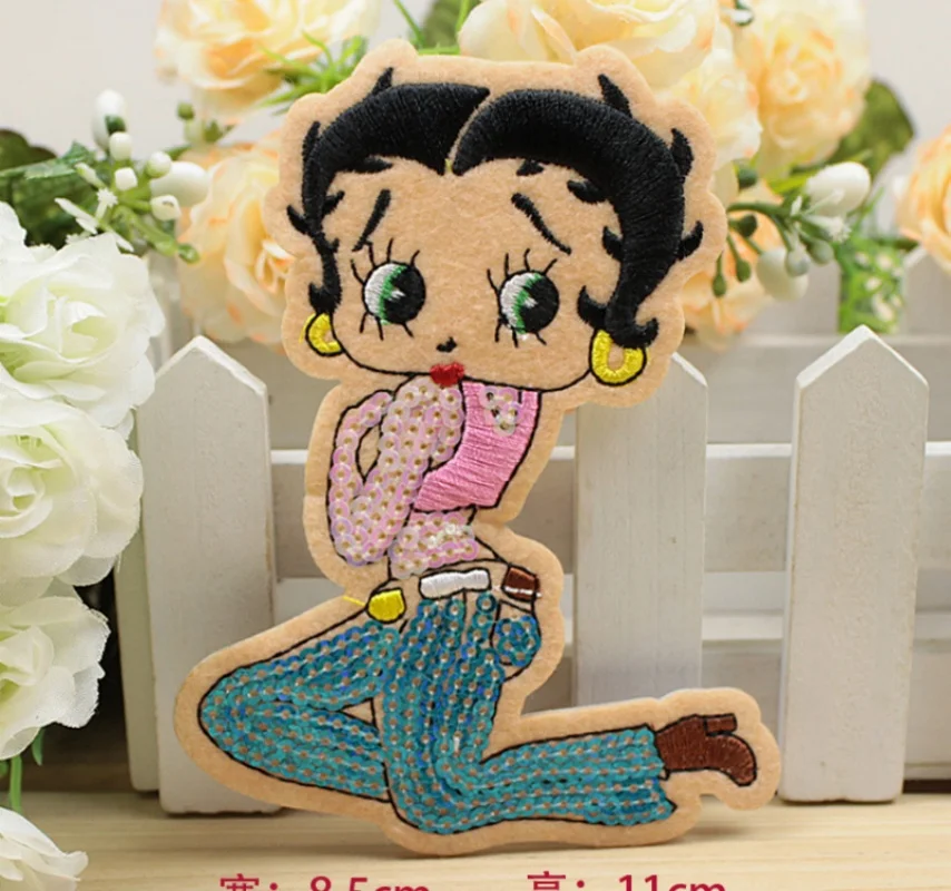 Новое поступление 5 шт. модная девушка Бетти в джинсах с блестками вышитые