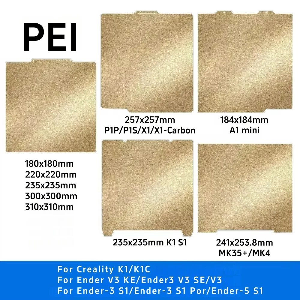 Фото Обновление. Текстурированная магнитная пластина PEI Ender 3 V3. Se. Кровать из пружинной стали с подогревом. Двусторонняя сборная пластина PEI. 180/220/235/310/350 мм. №1