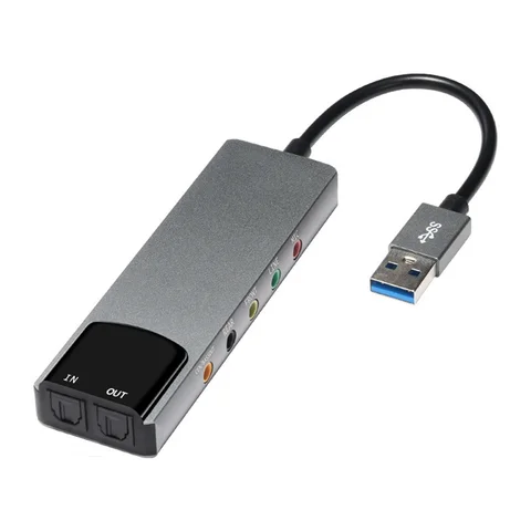 USB аудио адаптер Внешний аудио конвертер USB аудио адаптер алюминиевый сплав 7,1 5,1 канальный аудио конвертер SPDIF оптический