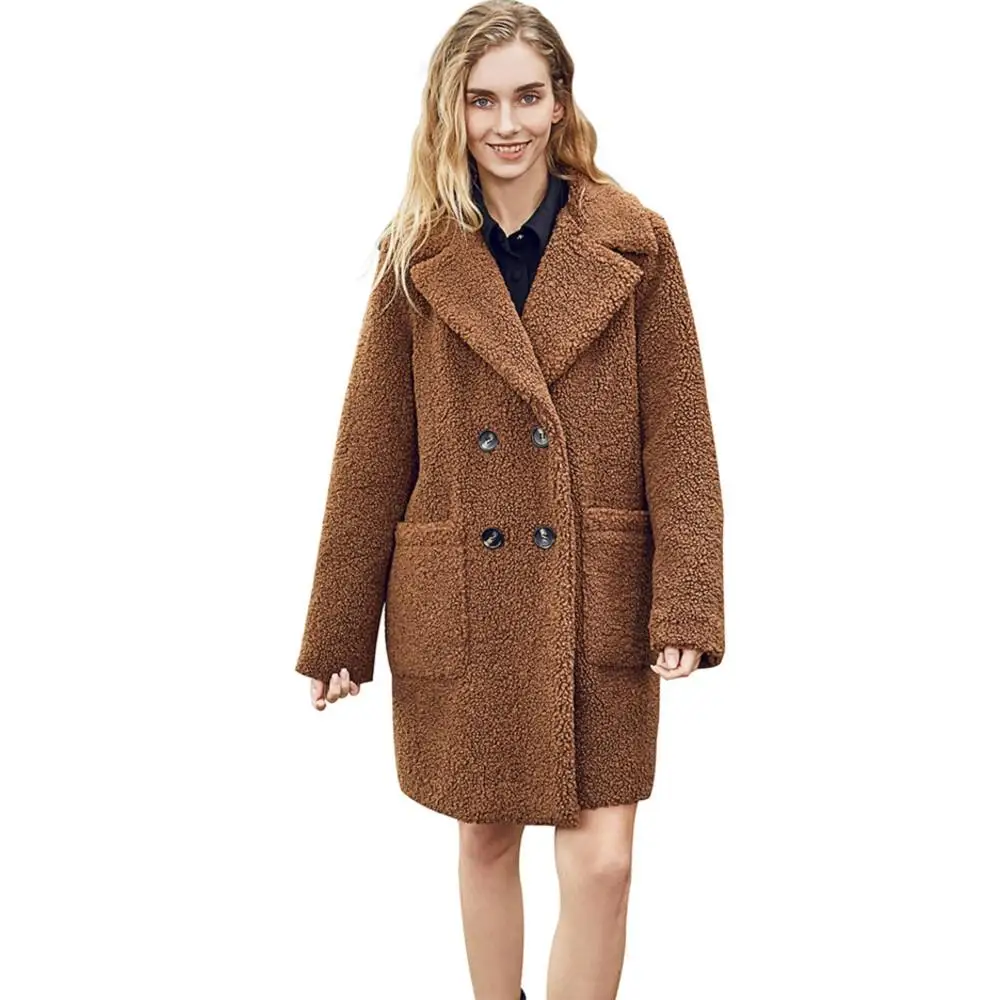 Women Winter Real Fur Parka Classical Designer Teddy Thermal Real Fur Coat Fashionable Simple double-breasted Leisure Fur Jacket