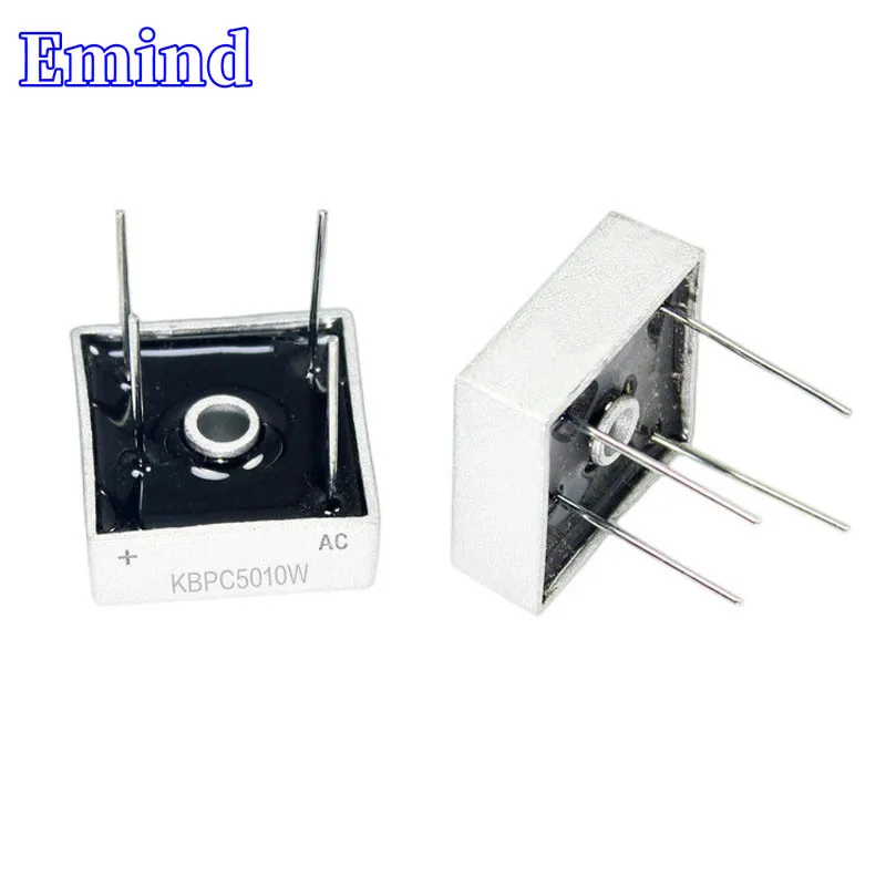 

3/10/20/50/100Pcs KBPC5010W Bridge Rectifier DIP-4 Square Bridge 50A/1000V GBU Footprint Bridge Stack Cutable Feet