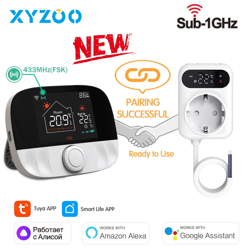 

Беспроводной термостат Tuya Smart RF433 для теплого пола и газового котла