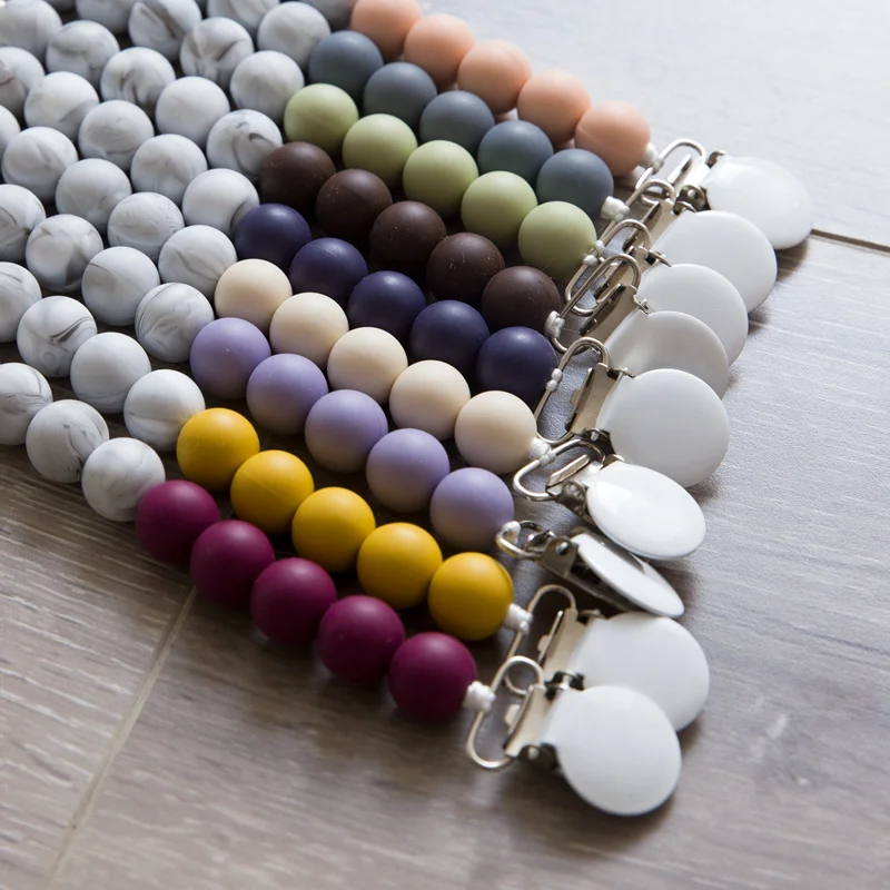 

Silicone Beads Baby Pacifier Chain Chains Pacifier Clip Holder Soothie Teething Dummy Pacifier Baby Products Girl Boy Funny Clip