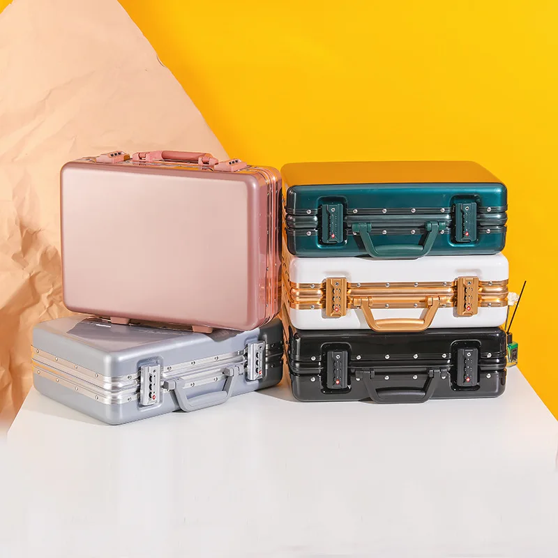 New Aluminum Alloy Frame Suitcase Small Lightweight Luggage Mini Storage Password Box Laptop Bag