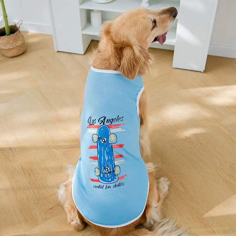 

Spring Summer Large Dog Vest Thin Clothes Gold Wool Border Pastoral Labrador Sun Protection Clothing for Medium and Large Dog