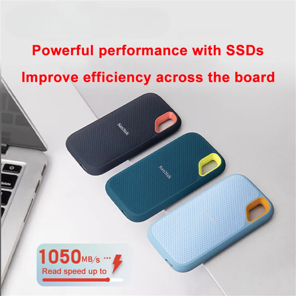 Фото Портативный внешний твердотельный накопитель Extreme E61 SSD V2 USB 3,2 Gen2 Type C/A, накопитель для ПК, жесткого диска, мобильного накопителя №2