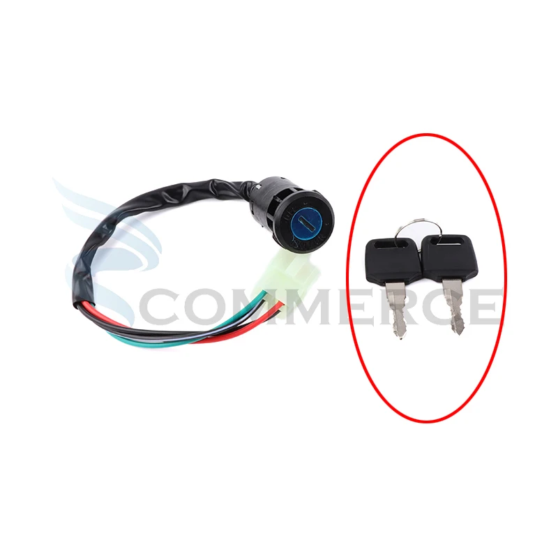 

Электрический дверной замок для мотоцикла, 4 штекера, ключ зажигания для квадроциклов, внедорожников, квадроциклов, 50 куб. См, 110 куб. См, 125 куб. См, 150 куб. См, 250 куб. См