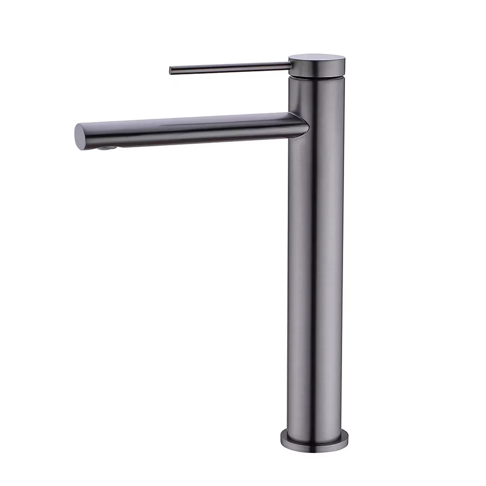

Hot Cold Bathroom Mixer Sink Tap Basin Faucet Brass Gun Metal Deck Mounted Single Hole Single Handle Vanity Water Tapware