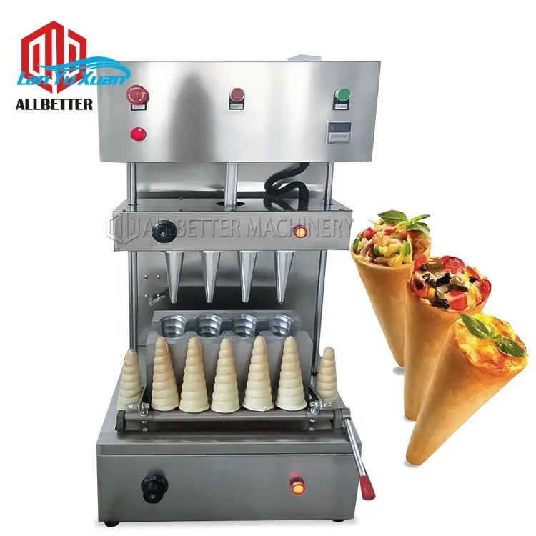 

Factory Hot Sale Display Oven Pizza Cone Production Line Machine Wheat Flour Small Candy Making Machine Cone Pizza 2020 Silver