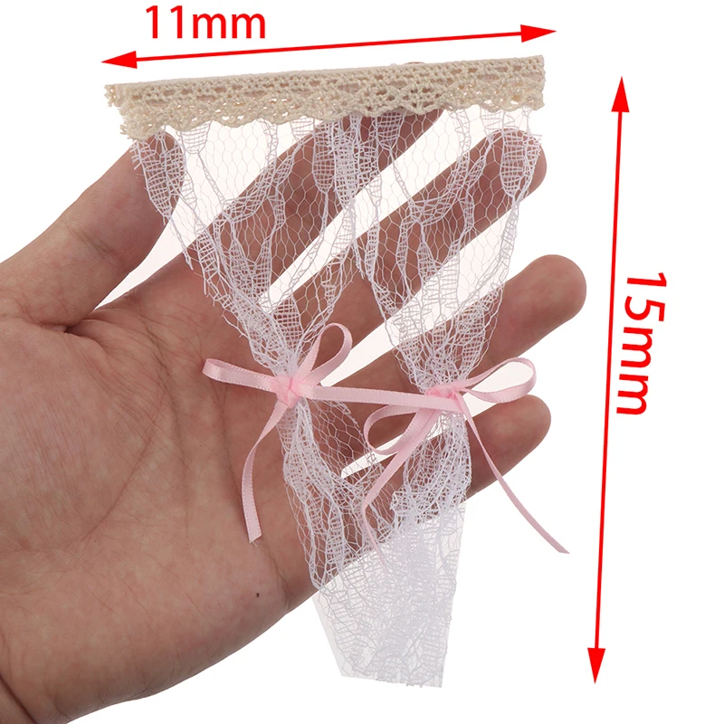 

Cute Dollhouse Miniatures Lattice and Lace Curtain for 1/12 Scale Dolls House Bedroom Furniture Decor Accessories
