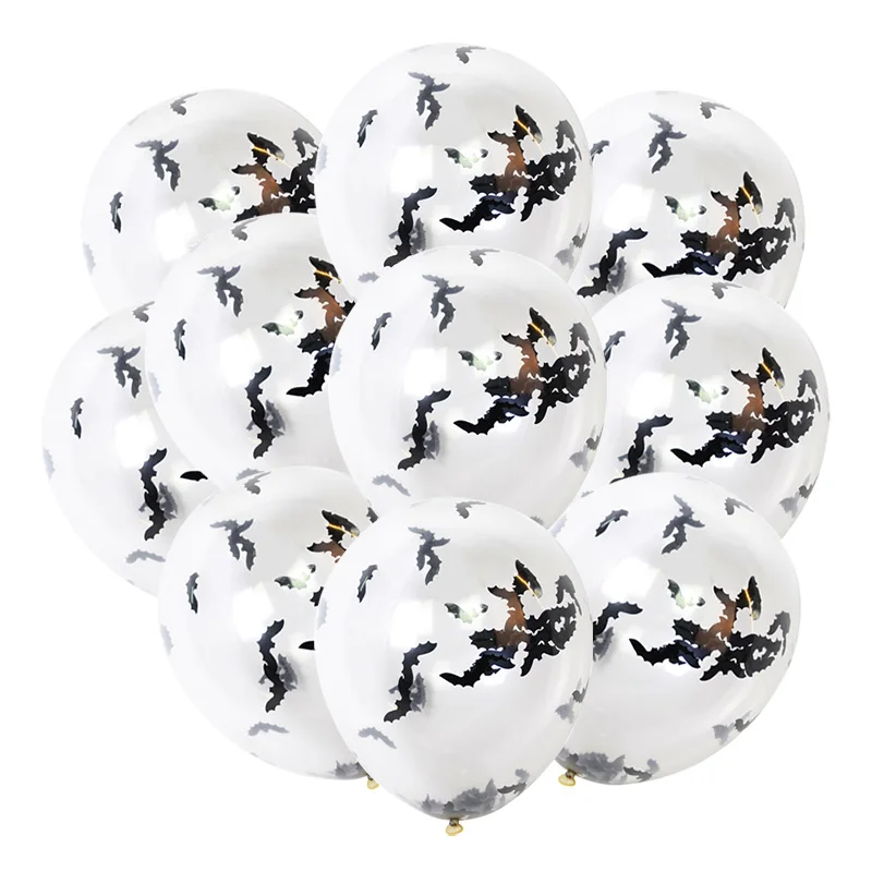 

10Pcs Bat Transparent Latex Balloon 5cm PET Bat Confetti for Halloween Party Decoration Confetti Balloons Globos Cumpleaños