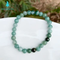 6mm natural burma jade bracelet for women myanmar jadeite green real accessori gift bead dropship jewelri fashion