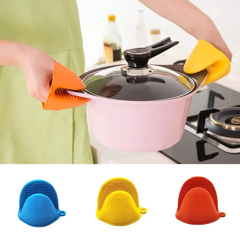 

Hot Kitchen Silicone Heat Resistant Gloves Clips Non Stick Anti-Slip Pot Dish Bowl Holder Clip Cooking Baking Oven Mitts Hand Cl