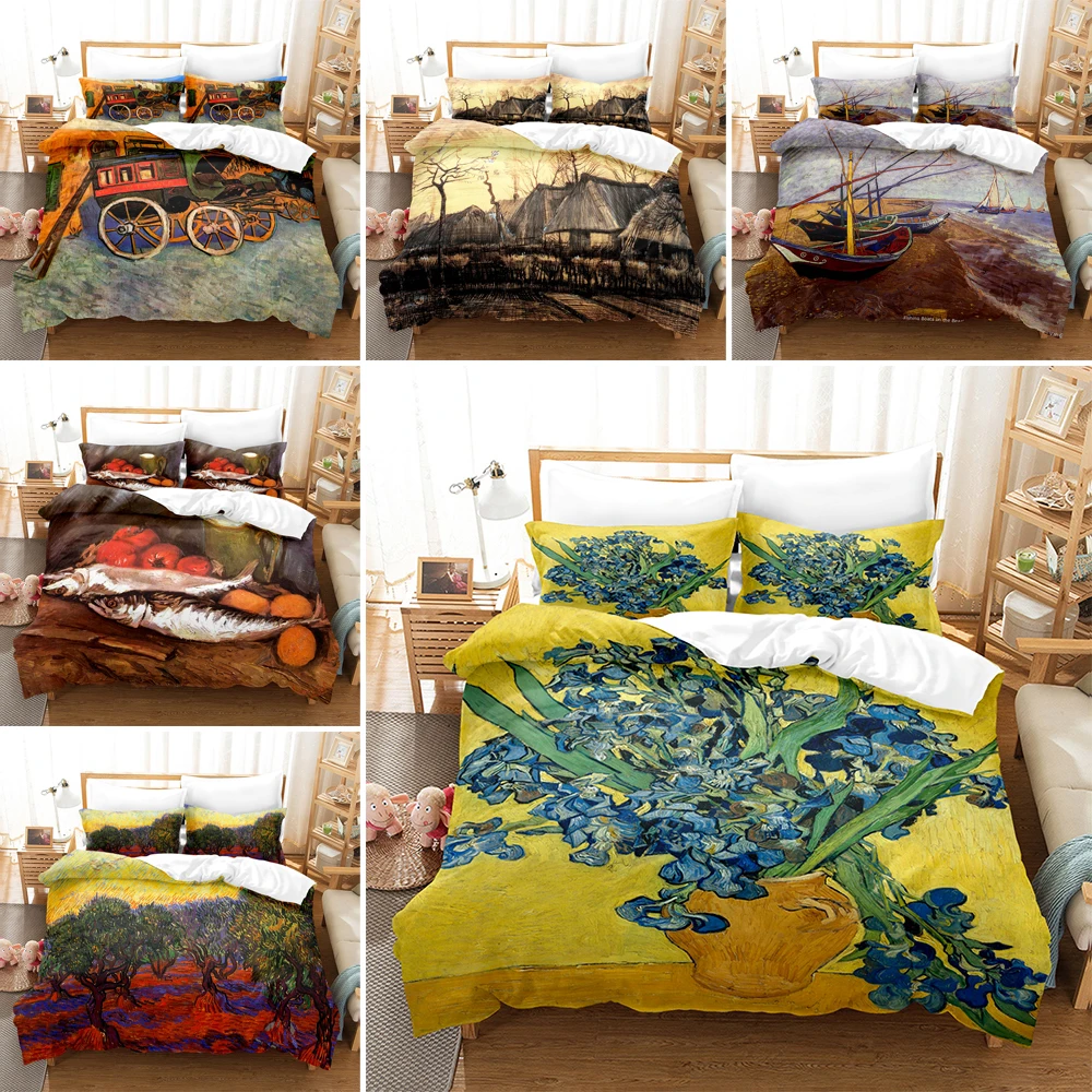 

Celebrity Oil Painting Bedding Set 2/3pcs Full Queen King Size Microfiber Quilt/Comforter Cover For Boys Kids Art Bedroom Decor