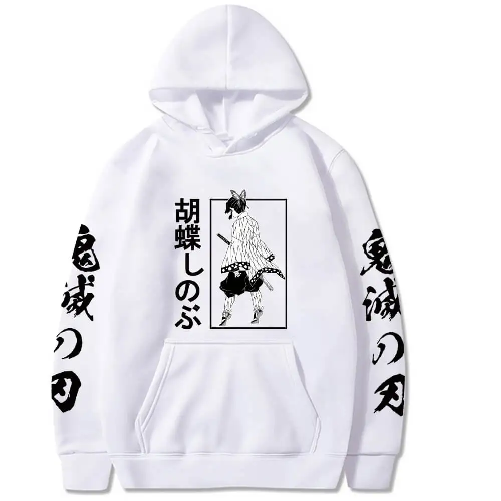 

Boy girls Japanese Anime Hoodie Demon Slayer Kochou Shinobu Harajuku Unisex Sweatshirt Autumn Long Sleeve Pullovers for Men Wome