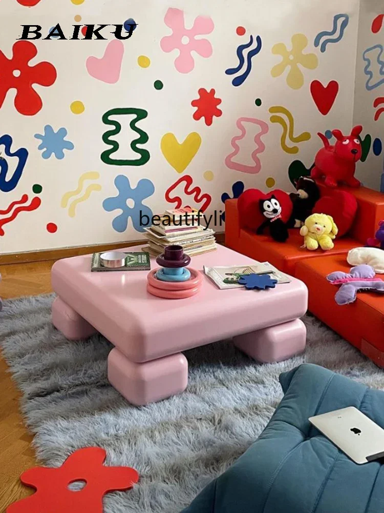 xxqСкандинавский квадратный розовый журнальный столик для гостиной B &amp