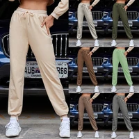 spring and autumn new harem pants elastic band solid color casual trousers sports leggings womens clothing