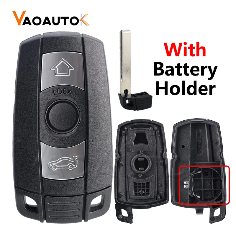 

Корпус автомобильного ключа для BMW 1 3 5 6 серии для BMW E90 E91 E92 E93 E60 Cas3 + корпус дистанционного ключа автомобиля брелок KR55WK49147 с лезвием