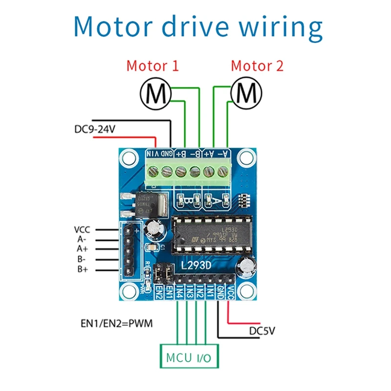 

Плата расширения привода двигателя Mini L293D, 5 шт., мини модуль привода двигателя L293D, маленькая плата 4,5 В-36 В