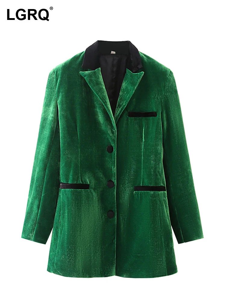 

LGRQ Fashion Suits Women's Blazer New Long Sleeve Loose Patchwork Single Breasted Suit Jackets Female Tide Summer 2023 19J2945